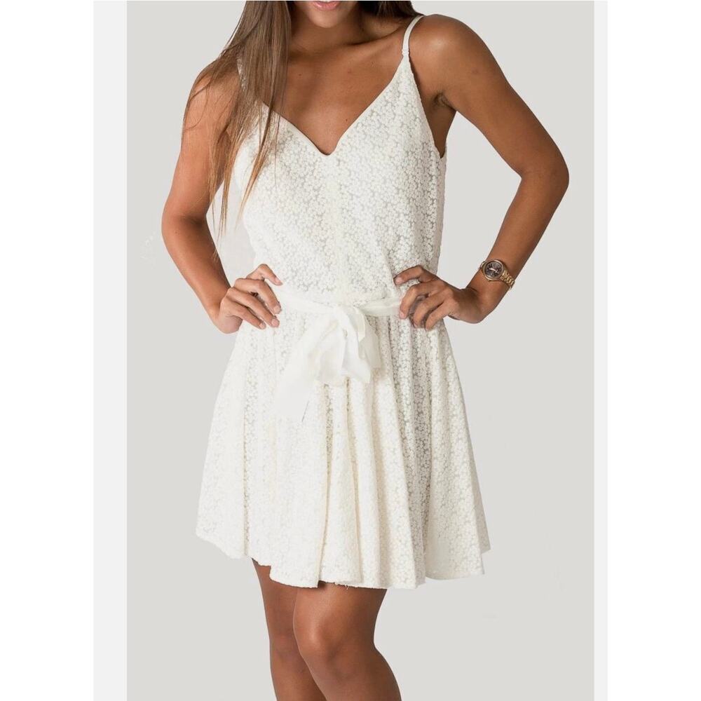 Amanda Uprichard Ivory Haley Daisy Floral Bridal Dress size S